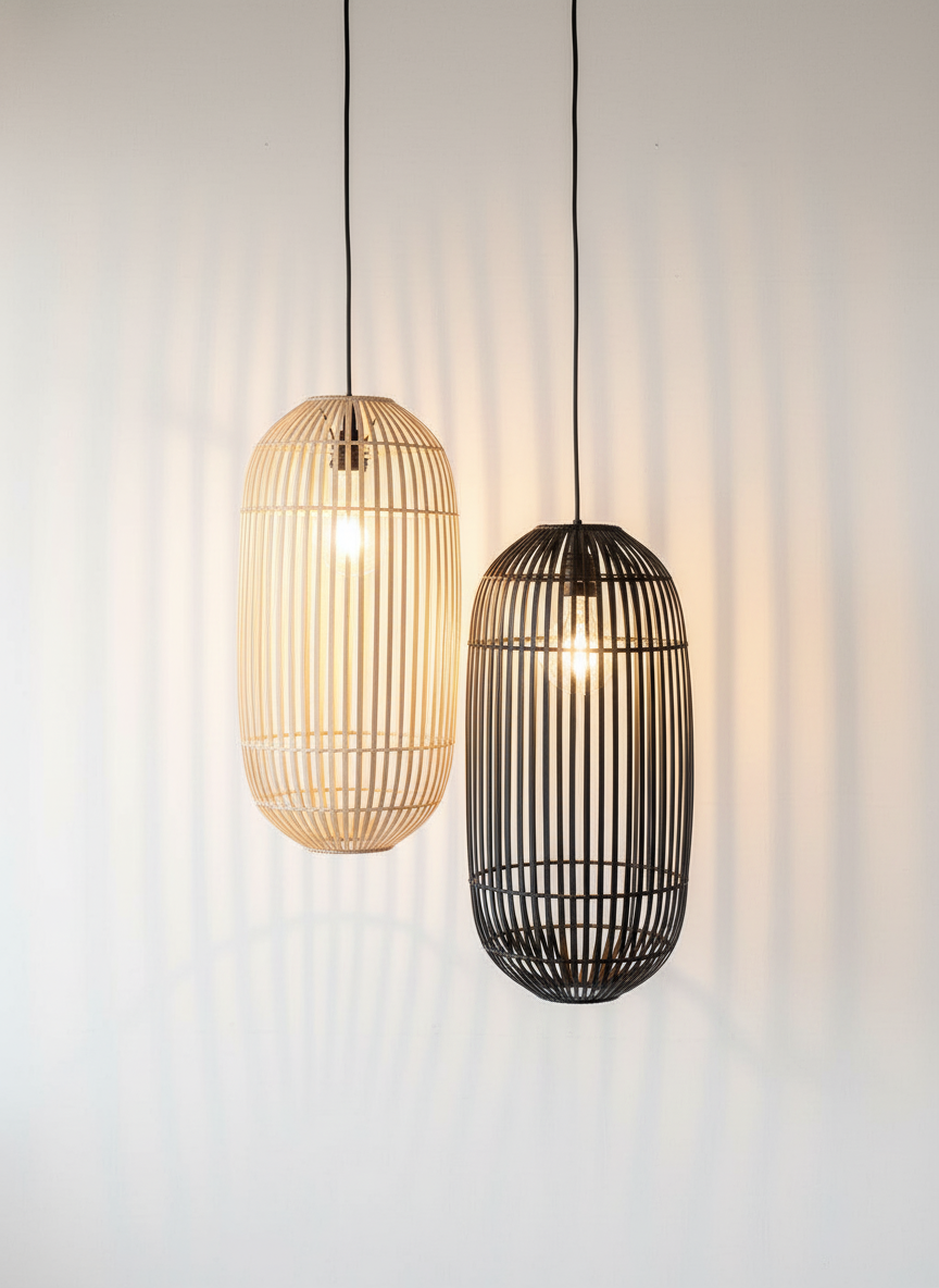 Cane Cylinder Pendant Lamp Shade (25” Height)