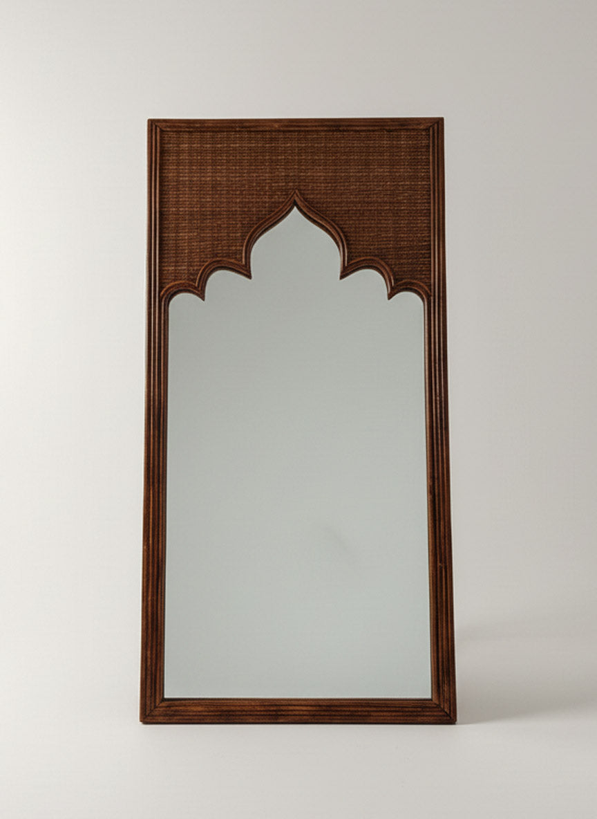 Moroccan Arch Cane Mirror with Stand