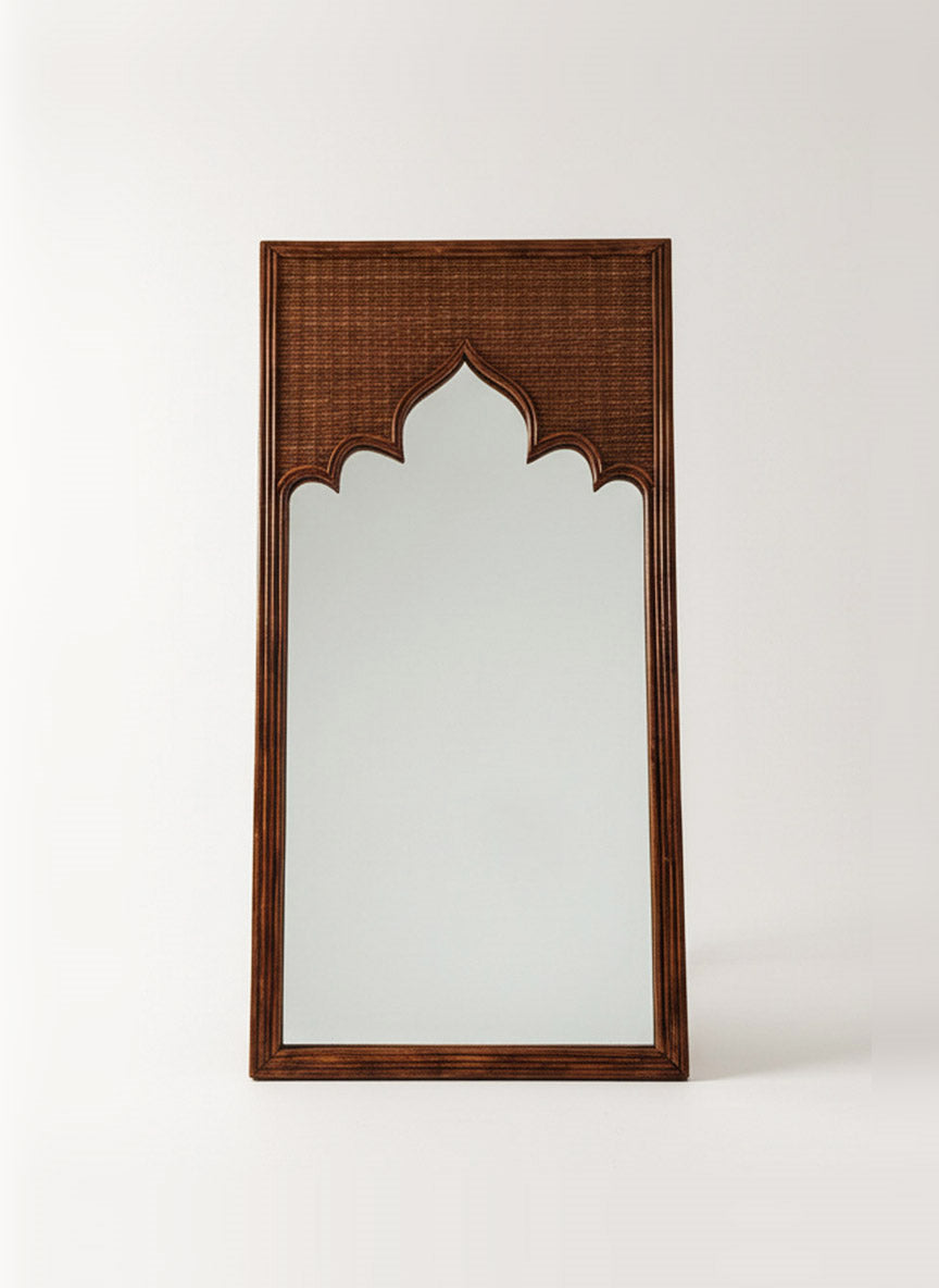 Moroccan Arch Cane Mirror with Stand